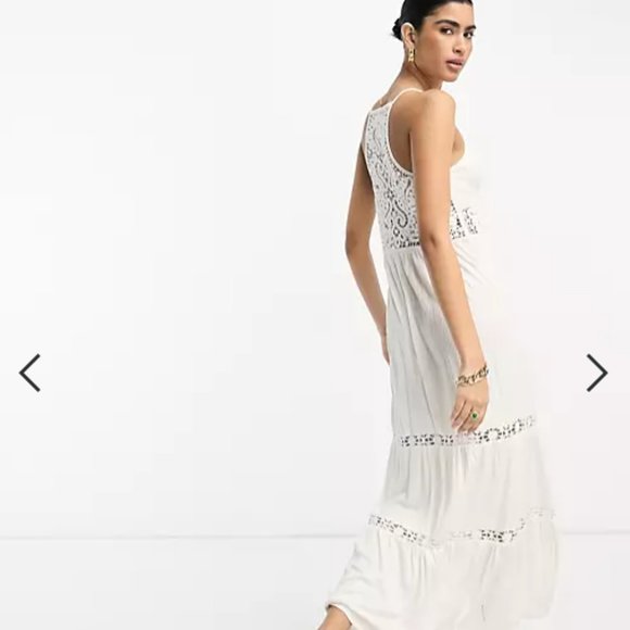 NWT - ASOS White Crochet Midi Dress - Picture 2 of 13